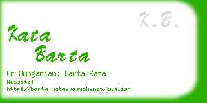 kata barta business card
